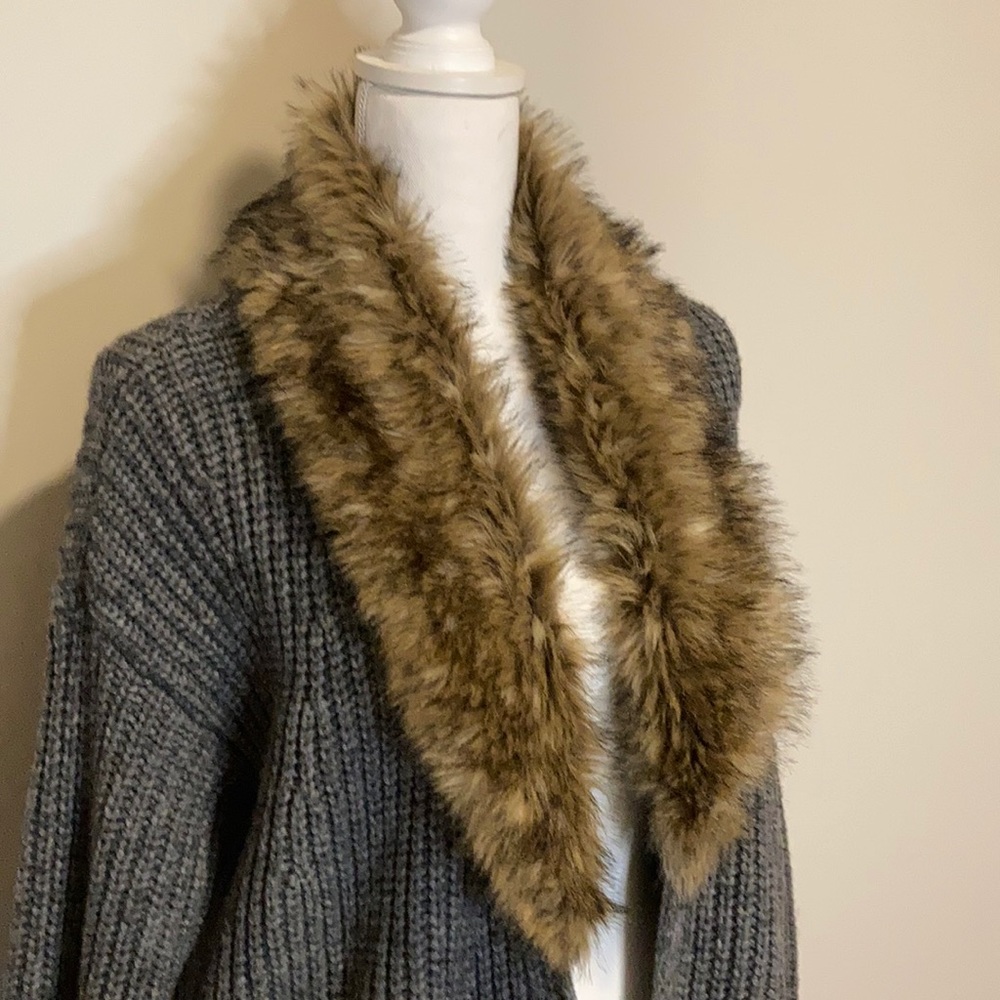 Ann Taylor Faux Collar Sweater Coat - Picture 4 of 12